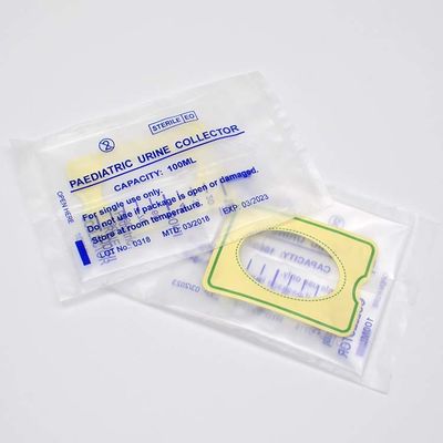 Saco estéril da drenagem da urina do bebê, saco de coleção pediatra da urina de 100ml 200ml