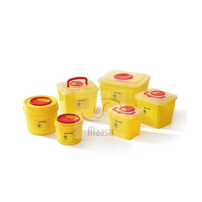 Recipiente descartável dos Sharps das agulhas médicas amarelas plásticas do escaninho de desperdício