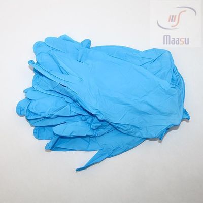 Luvas cirúrgicas do látex azul do OEM, luvas descartáveis do exame médico do látex