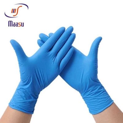 Luvas cirúrgicas do látex azul do OEM, luvas descartáveis do exame médico do látex