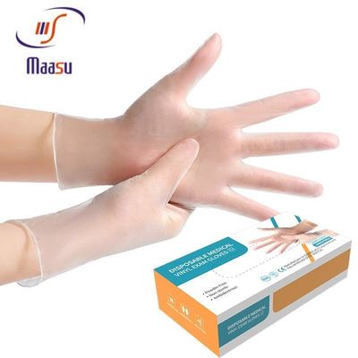 Luvas descartáveis médicas do exame do vinil do anti vírus