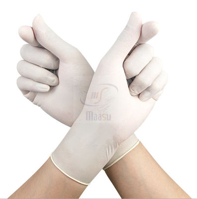 As luvas cirúrgicas do látex estéril branco leitoso pulverizam livre 6,5 polegadas