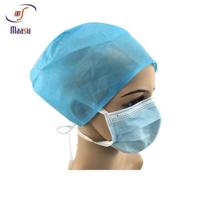 Doutor cirúrgico descartável protetor médico não tecido Cap With Tie do desgaste 20gsm