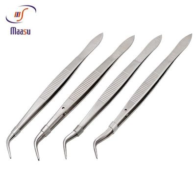 Cirúrgicos serrilhados seguram único dental do Tweezer de 16cm curvado apontado