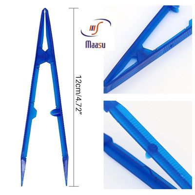 Ferramenta peridental descartável plástica azul da pinça 15.5cm