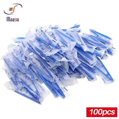 Ferramenta peridental descartável plástica azul da pinça 15.5cm