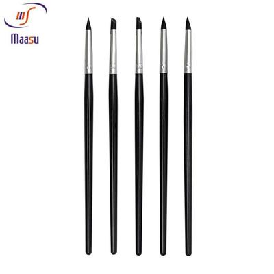 Escova dental preta Pen Periodontal Tool do silicone 5pcs