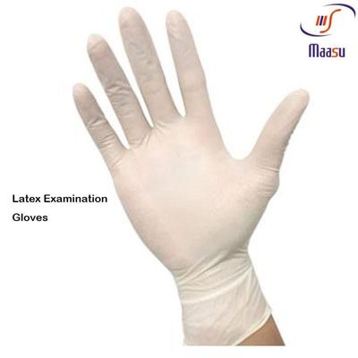 Luvas cirúrgicas do látex livre do pó EN455, luvas descartáveis do trabalho do látex