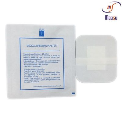 Almofada de pingamento sem fôlego adesiva estéril não tecida 10x10cm