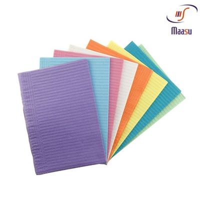 Babadores dentais impermeáveis médicos descartáveis Paper+Poly