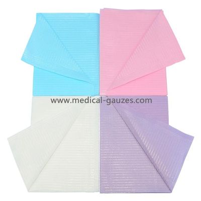 Babadores dentais impermeáveis médicos descartáveis Paper+Poly