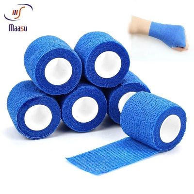 Algodão azul contínuo da viscose 45% de Mesh Medical Gauze Bandage 55% da ourela
